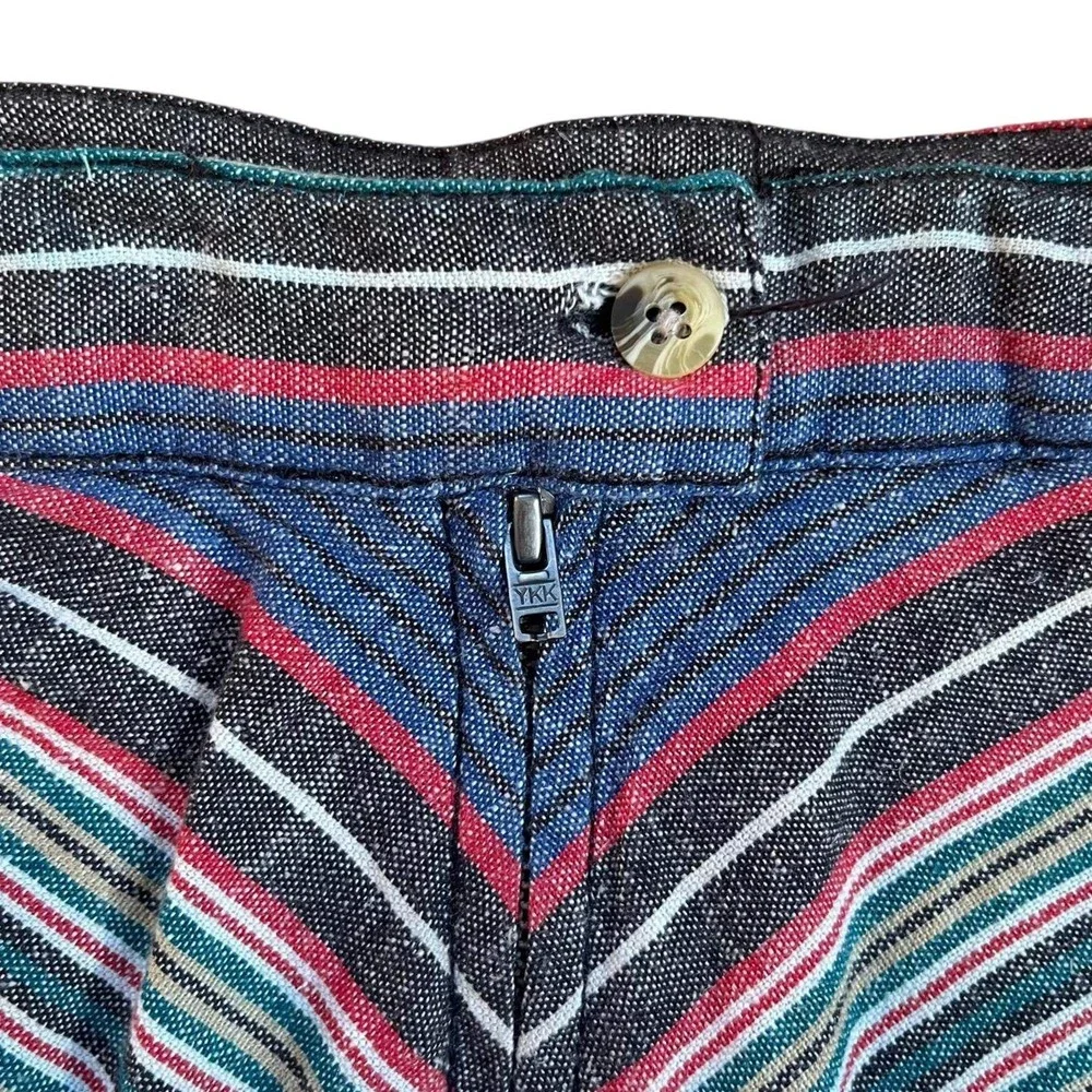 Free People Chevron Stripe Mini Skirt | Linen Blend | Boho |‎ Size 4